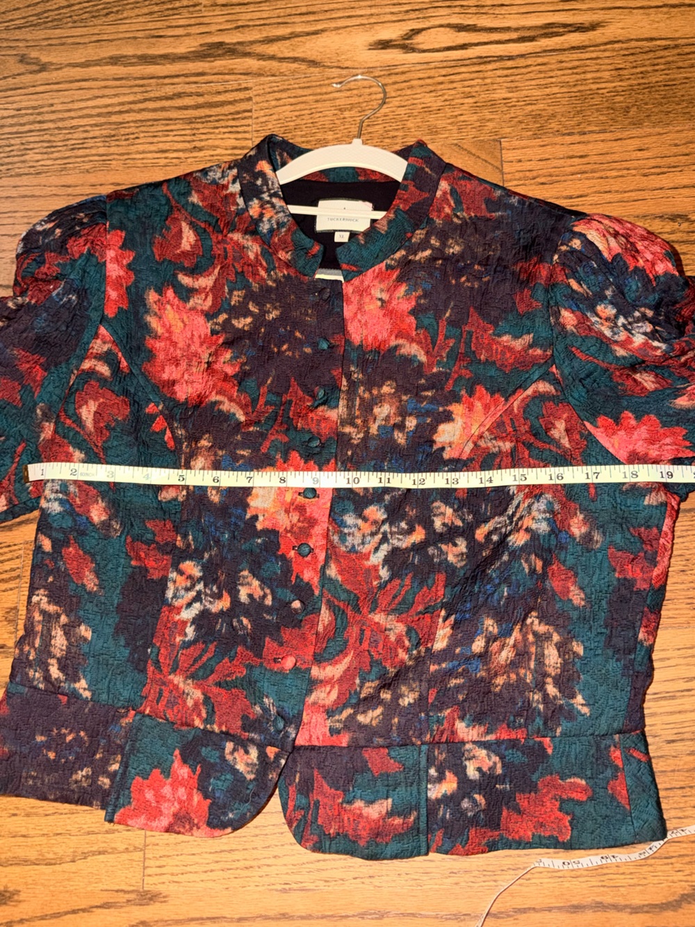 Tuckernuck persimmon floral Jacard Maribelle jacket Size XL - Picture 9 of 12